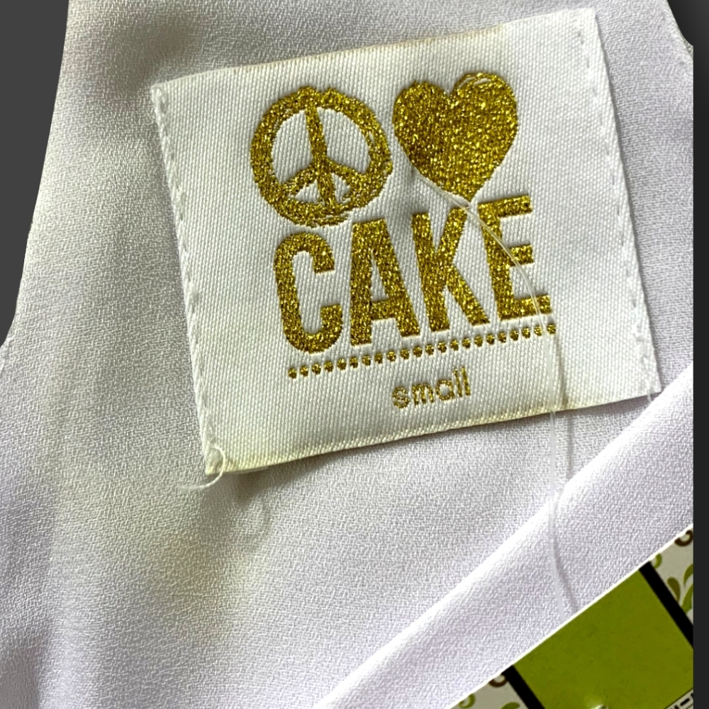 NWT CAKE brand white swing cropped boho tank top, size Small - Picture 5 of 7